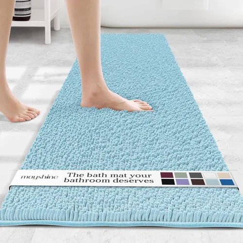 Miniatura 46 de MAYSHINE Alfombra de Baño de Chenilla Afelpada Extra Suave, Súper Absorbente, Alfombra de Baño Antideslizante Microfibra Esponjosa