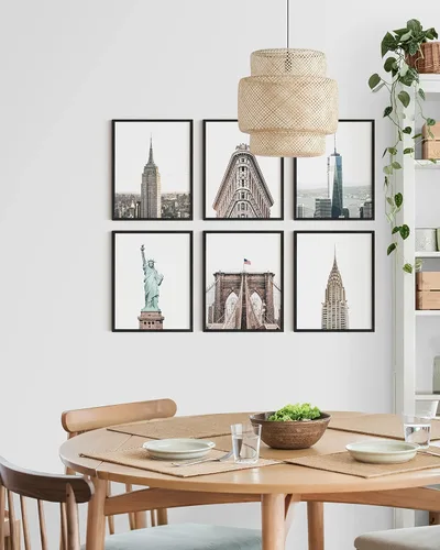 Miniatura 4 de HAUS AND HUES Arte de pared de la ciudad de Nueva York y pósteres de Nueva York, juego de 6 pósteres de la ciudad de Nueva York, decoración de pared