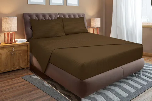 Miniatura 125 de ROYALE LINENS Juego de sábanas Cal King de 4 piezas, ropa de cama de microfibra suave cepillada de 1800 hilos, 1 sábana bajera, 1 sábana encimera, 2