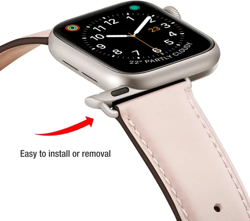 Miniatura 3 de Bandas cuadradas compatibles con Apple Watch de 38 mm, 40 mm, 41 mm, 42 mm, 44 mm, 45 mm, 49 mm, correa de muñeca de cuero genuino para iWatch SE