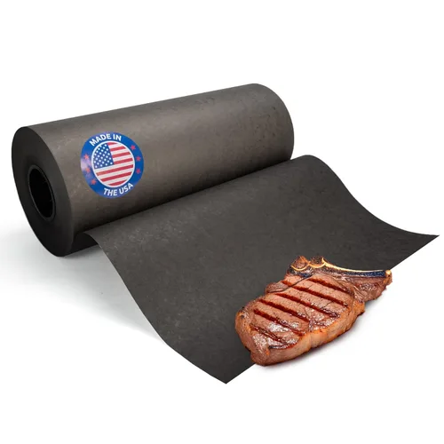 Miniatura 20 de Papel de carnicero negro de 18 x 2160 pulgadas (180 pies) – Rollo de papel de carnicero natural hecho en Estados Unidos para carne y pescado, sin