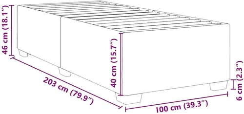 Miniatura 2 de Marco de cama con plataforma individual XL, tapizado en terciopelo gris oscuro, madera contrachapada moderna y estable y construcción de madera