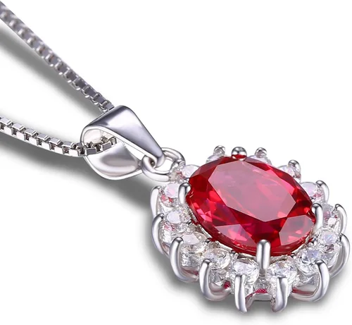 Miniatura 79 de JewelryPalace Princess Diana Kate Middleton Natural Amethyst Citrine Garnet Peridot Topaz Created Ruby Sapphire Simulated Emerald Pendant Necklace