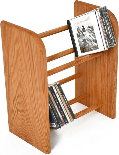 Miniatura 13 de Wood Shed Hill 04 Series - Estante de almacenamiento de CD estilo clavija, estante de almacenamiento de madera de roble real y estantes de Miel