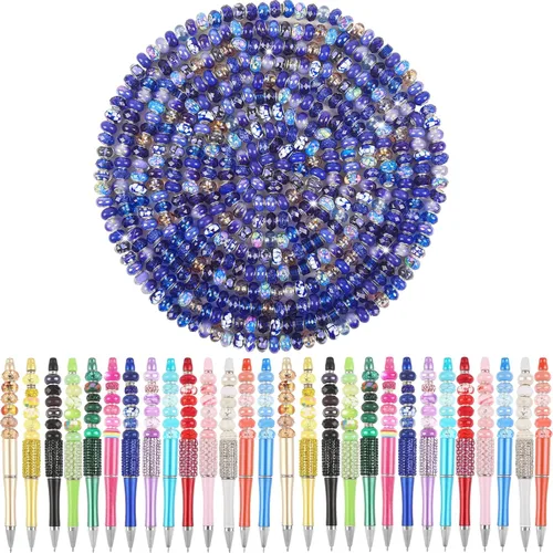 Miniatura 12 de ZYEHXED 60 Piezas Cuentas Negras de Agujero Grande, Cuentas Grandes de Artesanía Europea, Cuenta de Lampwork Murano de Agujero Grande, Cuenta