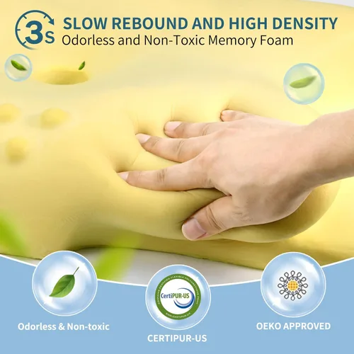Miniatura 6 de Ylekto Almohada cervical para el cuello para aliviar el dolor, almohadas ergonómicas de espuma viscoelástica para dormir, almohada refrescante