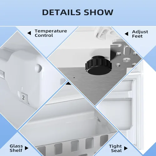 Miniatura 3 de Antarctic Star Refrigerador compacto de 3.1 pies cúbicos con congelador, mini refrigerador de 2 puertas con estantes extraíbles ajustables
