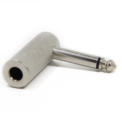 Miniatura 3 de Ancable Paquete de 2 adaptadores de cable de guitarra de ángulo recto de 1/4 de pulgada, conector de metal resistente TS mono macho a hembra