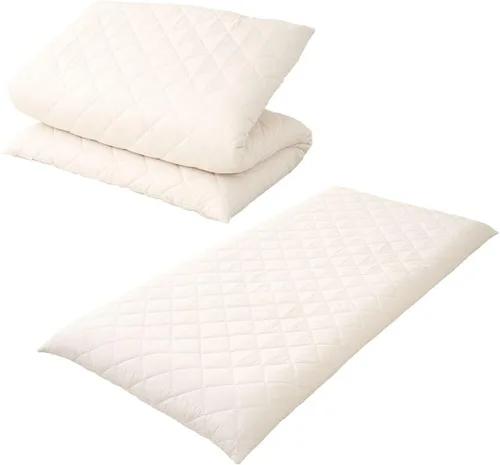EMOOR Colchón de futón japonés extra grueso, con dobladillo pequeño, tamaño individual, fabricado en Japón, color blanco, plegable, cama para