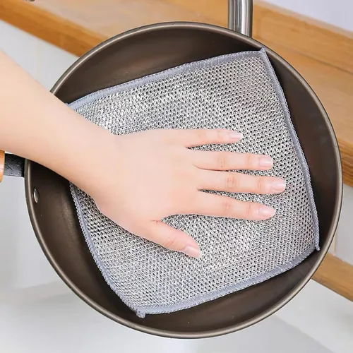 Miniatura 8 de Paño multifuncional de alambre antiarañazos, paño de cocina de alambre de acero, paño de cocina de alambre multiusos, frota y limpia para platos