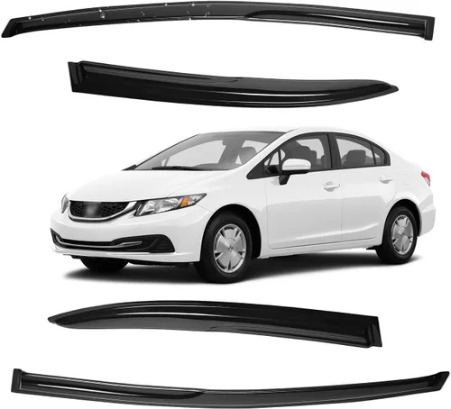 Miniatura 183 de Viseras para ventanas para Mazda 3 Sedán 4 puertas 2004 2005 2006 2007 2008 2009 estilo JDM Mugen, deflector de viento, protector solar y de lluvia