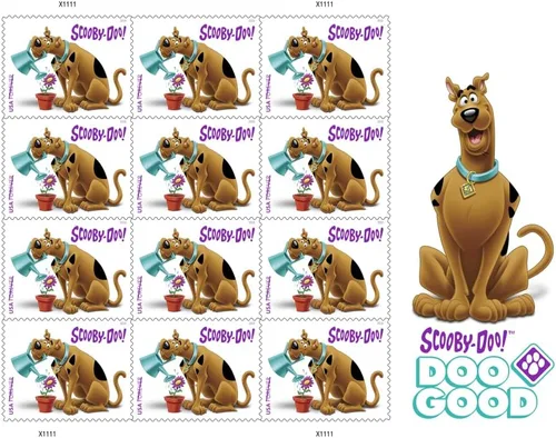 Miniatura 2 de USPS Scooby-Doo! Panel de 12 sellos de primera clase para siempre Scott 5299