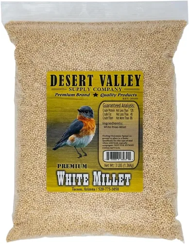 Miniatura 5 de Desert Valley - Semillas de mijo blanco, todo natural, sin OMG Alimento para aves silvestres de primera calidad para cardenales, pinzones, pájaros