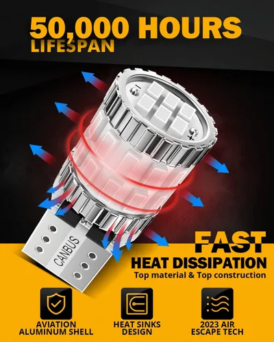 Miniatura 4 de Auxbeam Bombillas LED 194 mejoradas azules, 400% más brillantes, extremadamente brillantes, sin errores Canbus, bombillas LED 168 2825 T10 W5W