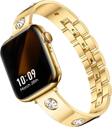 Miniatura 8 de Missair - Correa compatible con Apple Watch de 38, 40, 41, 42, 44, 45, 46, 49 mm, correa de metal de acero inoxidable para mujer, pulsera elegante