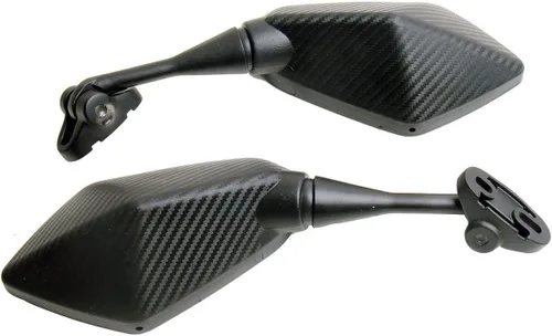 Miniatura 2 de 1 par de espejos de motocicleta de bicicleta deportiva con aspecto de fibra de carbono compatible para 2007 Kawasaki ZZR600