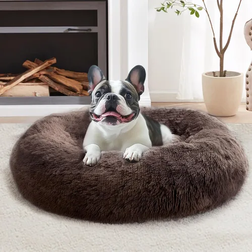 Miniatura 42 de JOLLYVOGUE Cama Calmante para Perros Pequeños - Cama para Perros Pequeños en Forma de Dona Lavable de 23 Pulgadas para Gatitos y Cachorros, Camas