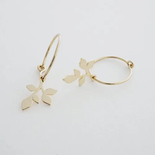 Miniatura 2 de HONEYCAT Aros mágicos de hojas en chapado de oro de 18 quilates, chapado de oro rosa de 18 quilates o placa de rodio de plata