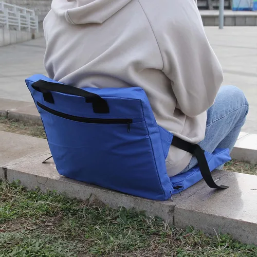 Miniatura 6 de Asientos de estadio con soporte para respaldo, cojín plegable para silla para interiores y exteriores, cojín portátil con respaldo, cojín de silla