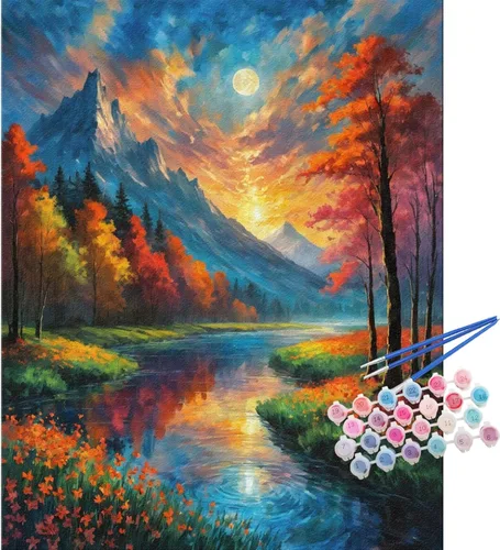 Miniatura 16 de TOCARE Kit de pintura por números de mariposas y flores para adultos principiantes, lienzo de pintura para adultos por números, juegos de pintura