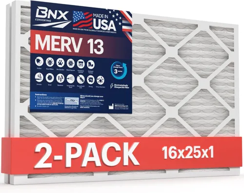 Miniatura 30 de BNX TruFilter - Filtro de aire 10 x 10 x 1 MERV 13, electrostático plisado, para aire acondicionado, HVAC y hornos, para alergias, polen, moho