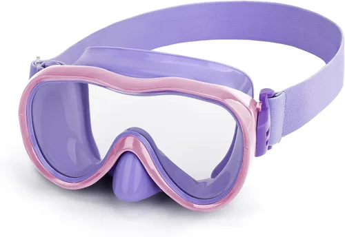Miniatura 17 de Gafas de natación para niños, antifugas, máscara de Snork con cubierta de nariz y correa de tela elástica, gafas de natación con protección UV
