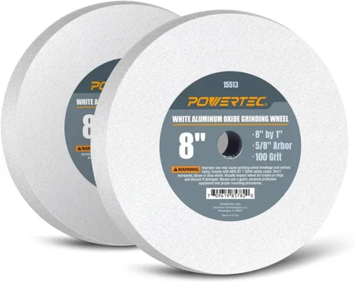 Miniatura 7 de Powertec Rueda de Esmeril para Amoladora de Banco, Rueda de Molienda de 6 Pulgadas de 100 Grano, Óxido de Aluminio, 6 Ruedas de Esmeril para Ruedas