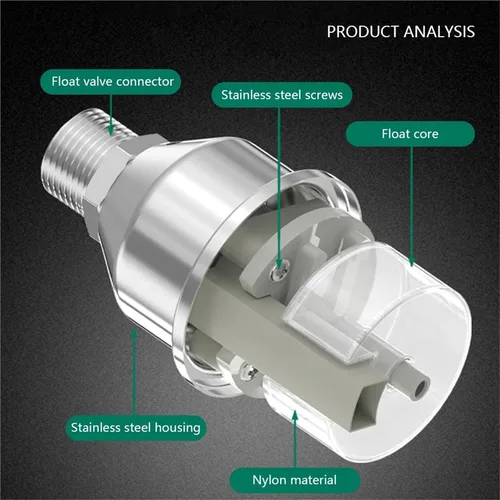 Miniatura 5 de 1/2'' 3/4'' 1'' Automatic Water Level Control Stainless Steel Floating Ball Valve Mini Float Tank Anti Corrosion(1/2",Side Water Inlet)