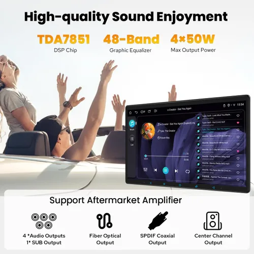 Miniatura 3 de Joying - Estéreo de auto de doble DIN de 15.1 pulgadas, radio de auto con Apple Carplay y Android Auto, unidad principal Android 13 de 8GB+128GB