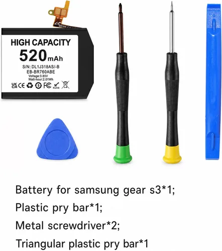 Miniatura 6 de Batería para Samsung Gear S3 Frontier SM-R760 y Gear S3 Classic, 520mAh 3.85V Batería de repuesto para SM-R770 BR760 R765 EB-BR760ABE GH43-04699A