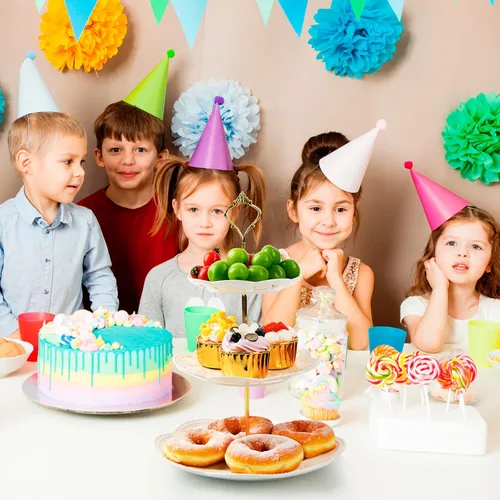 Miniatura 6 de Soporte de cerámica para cupcakes de 3 niveles, bandeja escalonada blanca para cupcakes, soporte de servicio de 3 niveles para fiesta de té