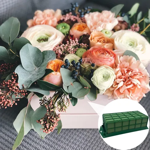 Miniatura 6 de 2 jaulas de espuma floral, suministros de arreglos florales con soporte rectangular, ladrillos para decoración de flores frescas, bodas, vacaciones