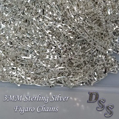 Miniatura 2 de Cadena de plata de ley 9253mm figarobroche con forma de pinza. 1636 pulgadas