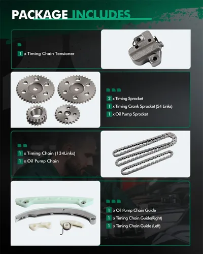 Miniatura 2 de SCITOO Kit de cadena de distribución del motor W/tensor sustituye al Ford Focus 2005-2011 Transit Connect 2010-2013