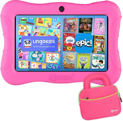Miniatura 11 de Contixo 7 Kids Tablet V9 - Paquete de tableta Android y funda con más de 50 libros de cuentos y calcomanías de Disney (valor de $200), 32GB, cámaras