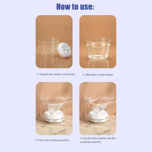 Miniatura 8 de Mini lavadora, turbina portátil turbo esteriliza lavavajillas compactos con USB adecuado para viajes de negocios, sala universitaria, apartamento