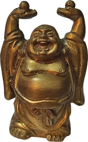 Miniatura 11 de PARIJAT HANDICRAFT Figuras de estatua de Buda sonriente de latón, escultura colectiva, decoración del hogar, figura coleccionable para decoración