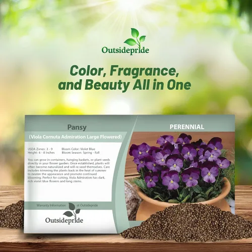 Miniatura 4 de Outsidepride Admiration Viola - Semillas de pensamiento para plantar, 1000 unidades. Flores perennes, resistentes al frío y aptas para polinizadores