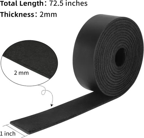 Miniatura 3 de Ringsun Tiras planas de cuero de 1 pulgada de ancho para manualidades, tiras de cuero de grano completo para cordones de manualidades, herramientas