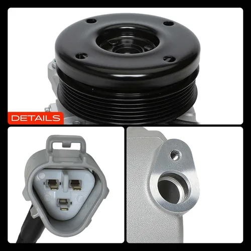 Miniatura 9 de A-Premium Compresor de aire acondicionado de CA con embrague compatible con Lexus GS300 3.0L 1998-2005, IS300 3.0L 2001-2005, viene con compresor