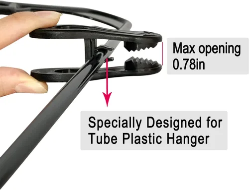 Miniatura 3 de TOFIIGREM Clips de colgador negros 30 PIEZAS, clips de perchas de plástico perfectos para perchas de terciopelo de plástico, pines para ropa