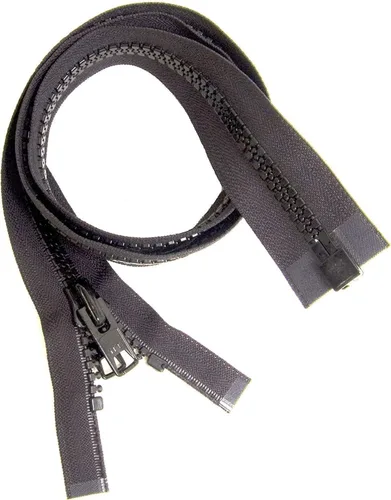 Miniatura 2 de YKK Cremallera de marca, negro #10 se separa en la parte inferior, deslizador de pestañas de metal de grado marino, resistente (120 pulgadas)