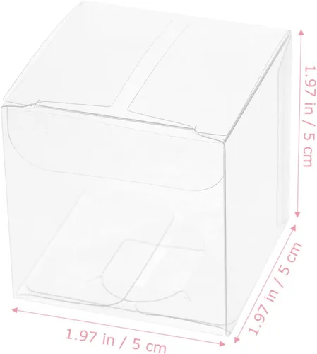 Miniatura 2 de Luxshiny Caja de regalo de 50 unidades, cajas de regalo transparentes para cupcakes, macarrones, dulces, cajas de plástico transparente para bodas