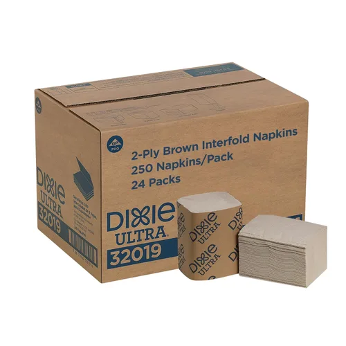 Servilletas de 2 capas Dixie Ultra Interfold de recambio para dispensador de servilletas, Marrón, 6000