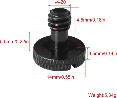 Miniatura 2 de Tornillo de cámara LUORNG 4PCS 1/4 Tornillo ranurado para cámara Ttrípode Placa de liberación rápida