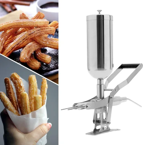 Máquina de llenado manual de churro español de 5L, máquina de llenado de donas de mano comercial Máquina de llenado de pasteles de acero inoxidable