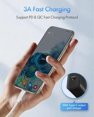 Miniatura 3 de etguuds Cable USB C a USB C blanco de 3 pies, paquete de 2 cables USBC a USBC de 60 W, cable de carga tipo C a C, carga rápida para iPhone 17, 16