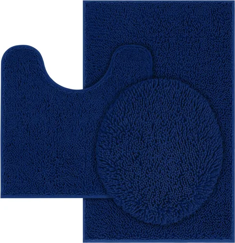 Miniatura 9 de Tapete de baño lavable a máquina, absorbe de agua, es antideslizante, suave y de microfibra, felpilla+F199:G228, Beige, 3 PCS
