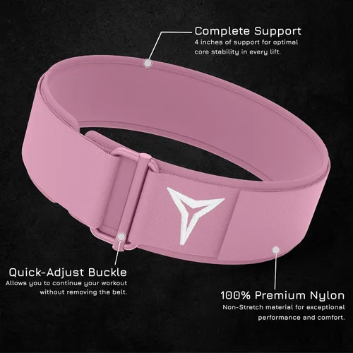 Miniatura 7 de Breaking Limits Cinturón de levantamiento de pesas rosa para mujeres y hombres - Cinturón de sentadillas para gimnasio, entrenamiento, levantamiento