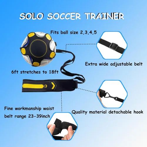 Miniatura 7 de Soccer Agility Training Equipment Set, Soccer Accessories 12 Rung 20Ft Agility Ladder, 12 Disc Cones, Solo Soccer Trainer, Jump Rope - Speed